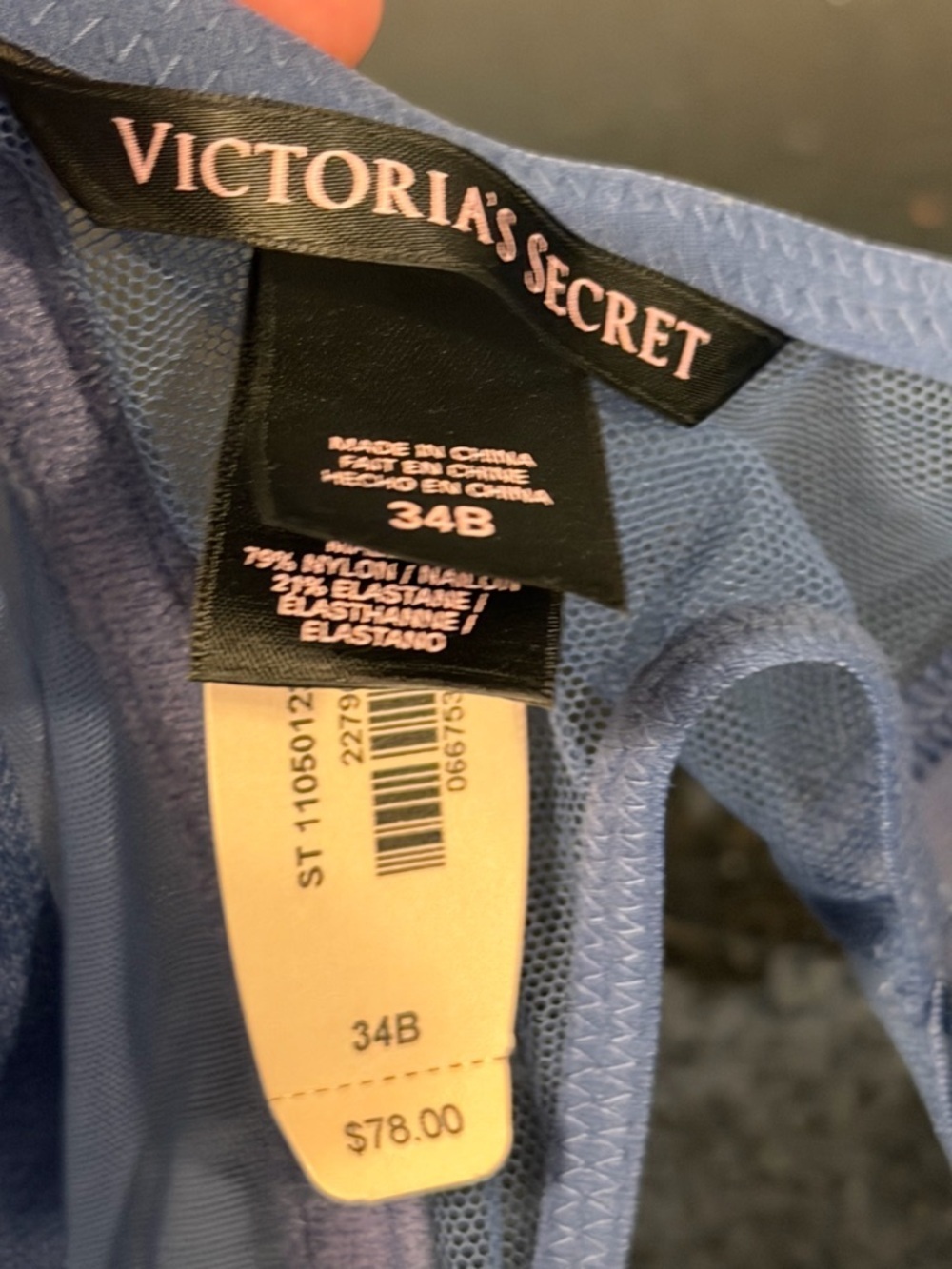 Victoria Secret 34/ B Lingerie Zip Corset & Bustier High Neck Blue Mesh NWT - Picture 5 of 5